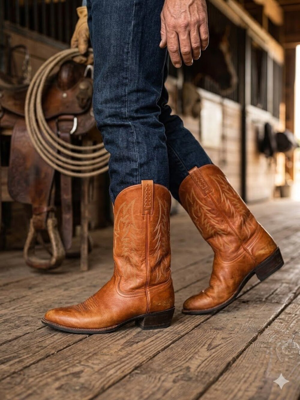 Ariat Men’s 34229 Brown Leather Sundance Western Cowboy Pull On Boots, Size 8D